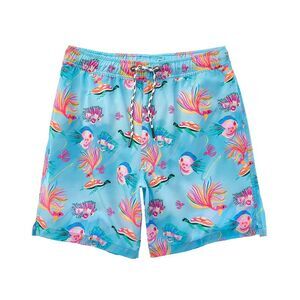 Snapper Rock Mens  Kaleido Fish Sustainable Swim Short, Blue
